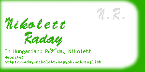 nikolett raday business card